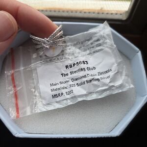 BP Sterling Silver Bow Ring with Zirconia